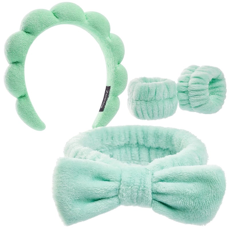Ztomine Store Headbands for Women - Spa Headband and Wristband Set - Headband for Washing Face,Facial Mask,Makeup and Skin Care,Gifts for Women and Teen Girl Gifts Trendy Stuff - Image 1